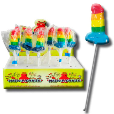 Lollipop Gommosa a Forma di Pene Arcobaleno LGBT – Dolce Divertente e Piccante